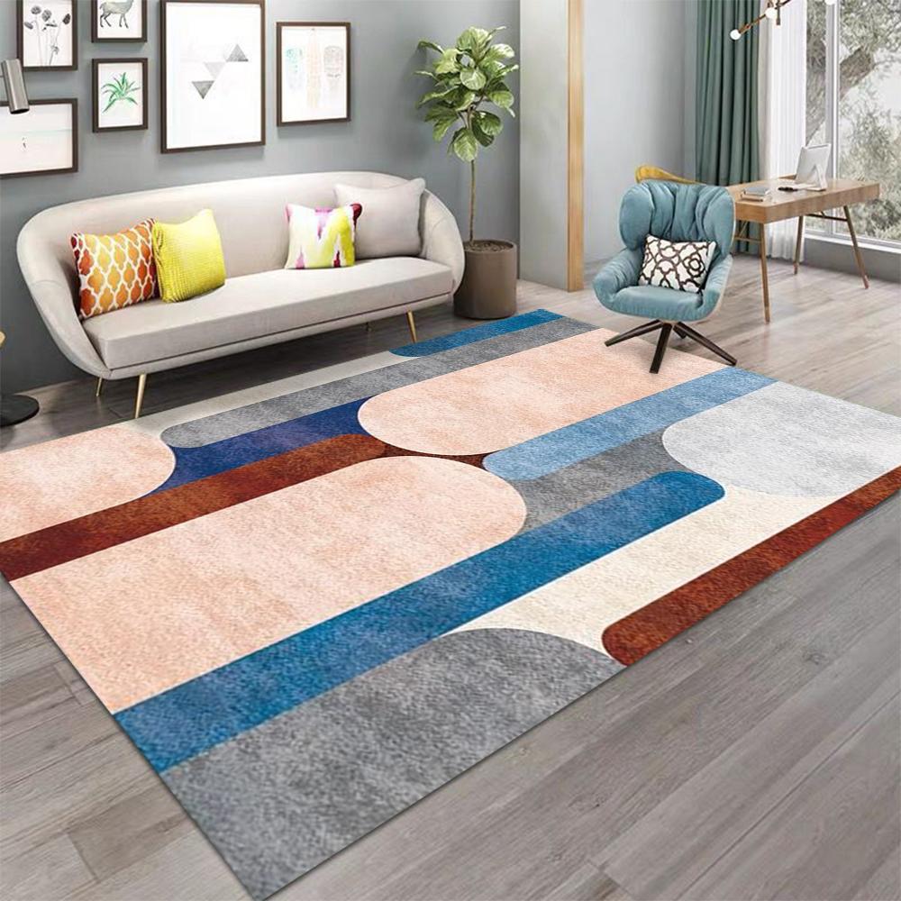 Modern Minimalist Living Room Carpet for Living Room Bedroom Bathroom Kitchen Doormat Stain Resistant Non-Slip Floor Mat