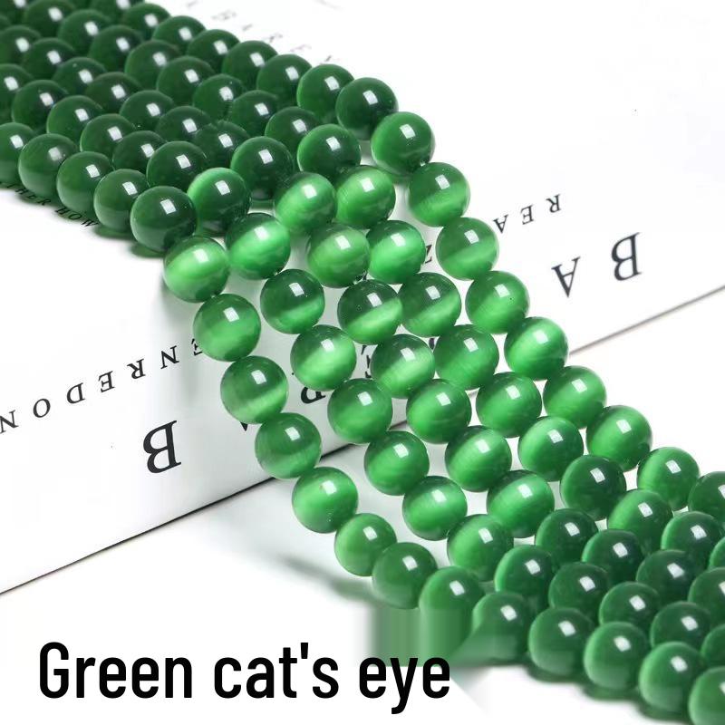 Cat's Eye Stone Jewelry Accessories: Loose Round Beads for DIY Stringing