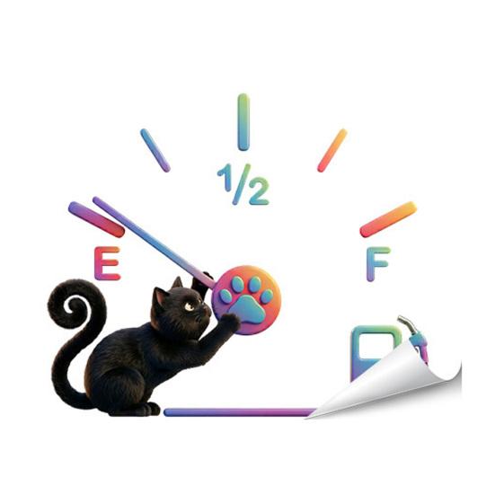

Car Fuel Tank Decal Waterproof Funny Auto Gas Lid Sticker Cartoon Cats Dogs Car Fuel Gauge Sticker for Most Vehicle Trucks SUVs A