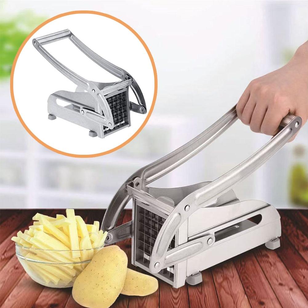 1pcs Manual Potato Cutter Food Grade Stainless Steel Potato Chips Maker Meat Chopper With Replacement Blades Kitchen Gadgets