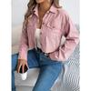 Autumn and Winter, Casual Jacket, Pocket, Long Sleeved, Corduroy, Short Jacket, Warm Jacket, Women's Clothing