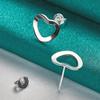 URMYLADY 925 Sterling Silver Heart Stud Earrings For Women Wedding Party Fashion Jewelry