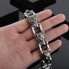 Heavy Punk Retro Viking Wolf Head Chain Bracelet Hiphop Men Women Stainless Steel Lion Bicycle Bike Biker Bangle Jewelry