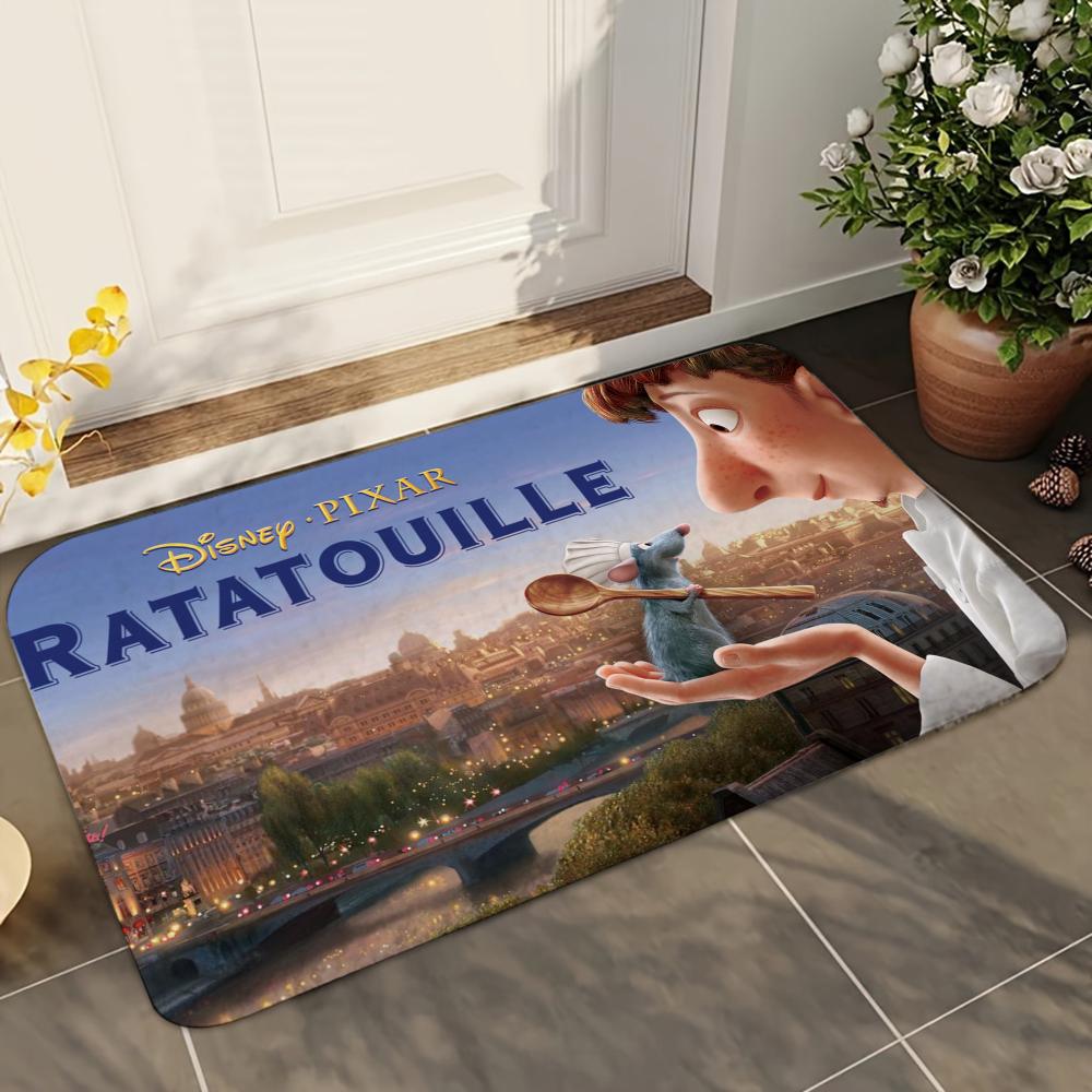 1pc  Disney Ratatouille Bathroom Absorbent Mats Anti-Slip Mats Home Decor Supplies Carpets Home Kitchen Floor Mats