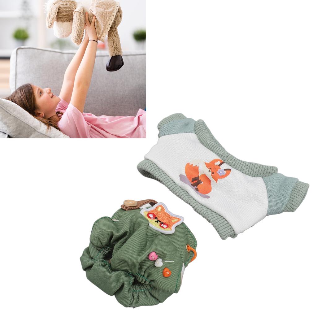 Plush Doll Clothes Cute Cotton T Shirt Overalls Stuffed Doll   Toy Clothing for 8in Dolls Dress Up