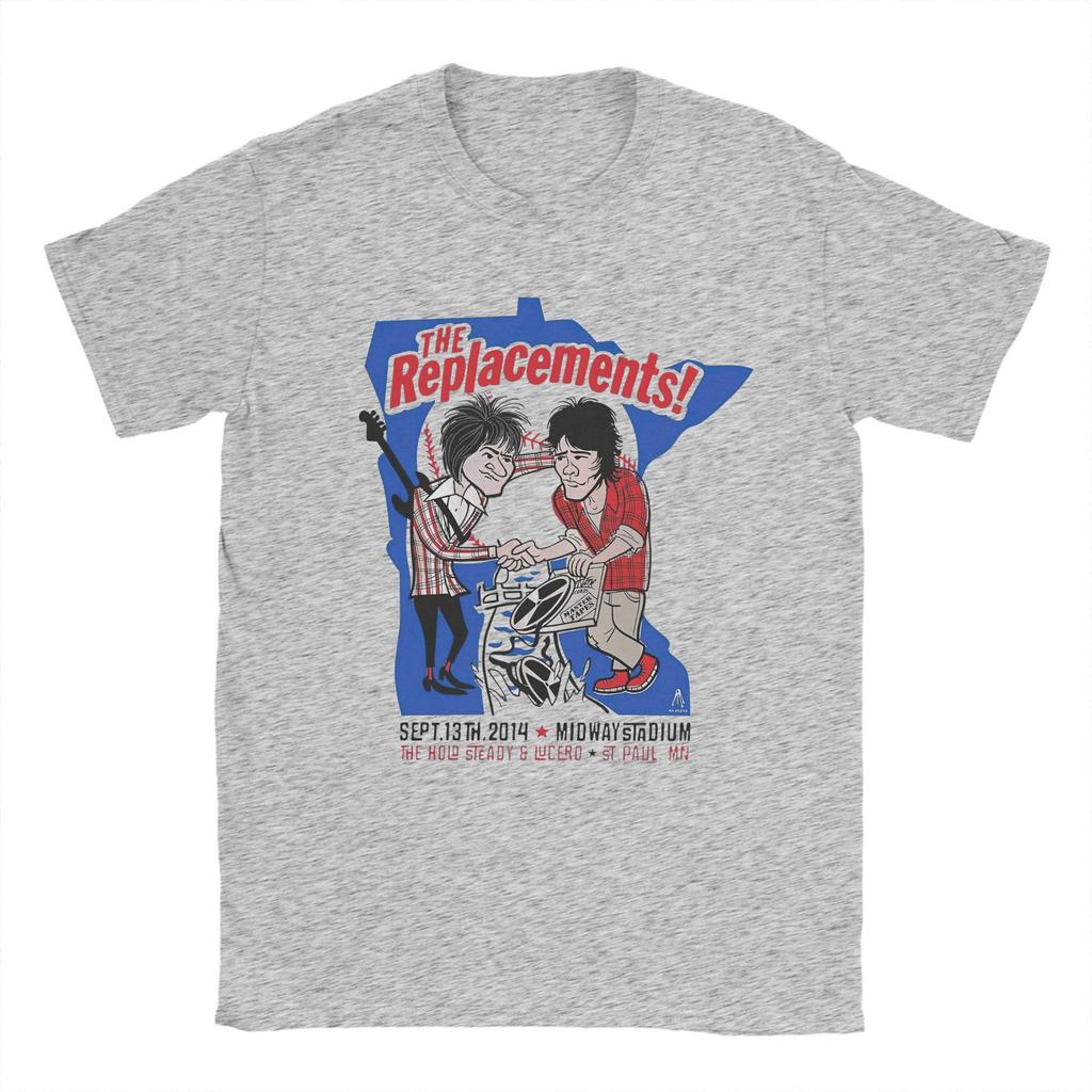 Fun The Replacements Midway Stadium Concert Tour T-Shirts for Men Cotton T Shirts Tee Shirt Birthday Present Clothes