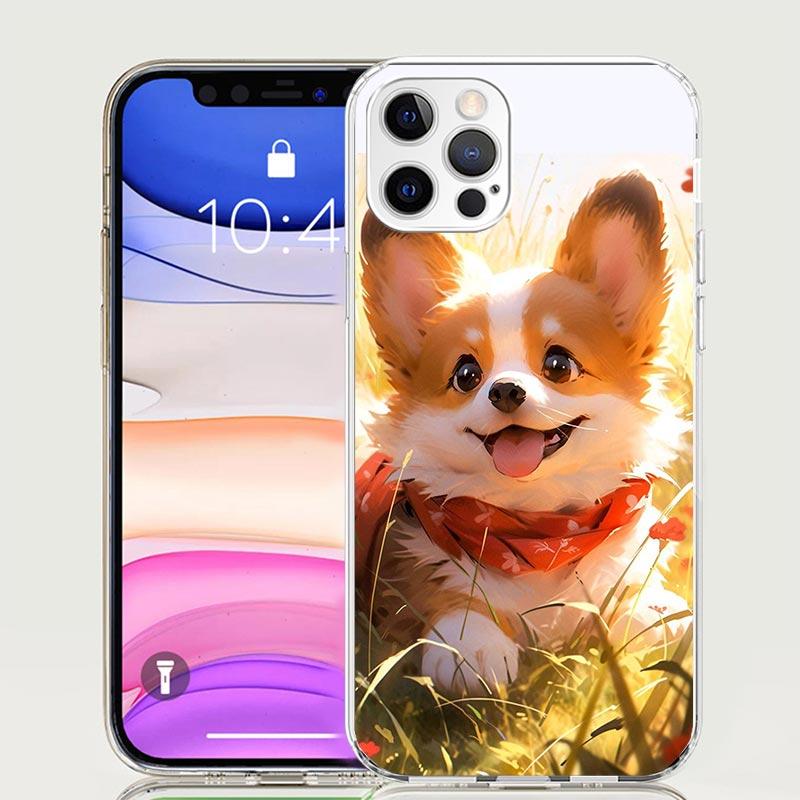 Cartoon Corgi Cute Dog Phone Case For iPhone 17 Air 16 15 Plus 11 14 Pro Max 13 Mini 12 7 8 + SE Pattern Art Customized Cover 17
