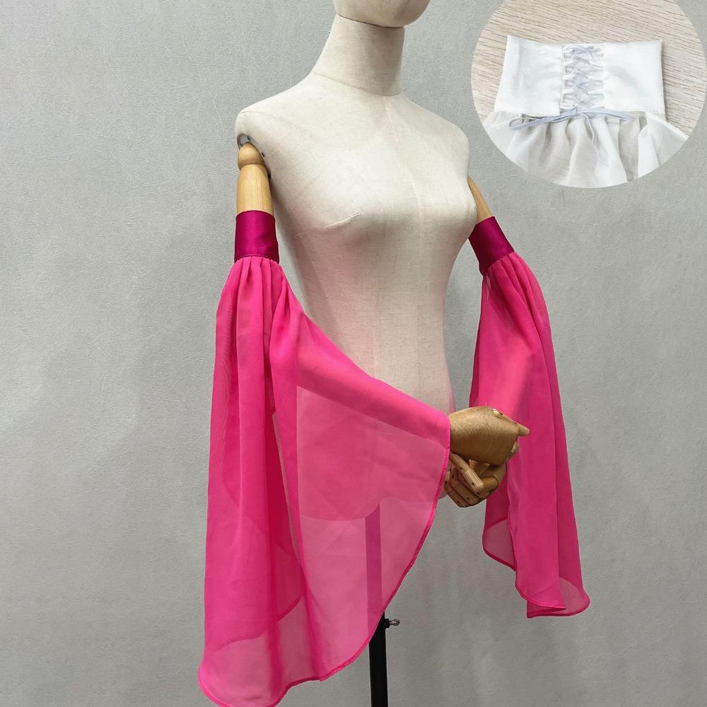 Long Tulle Chiffon Luxurious Gloves Long Arm Warmers Simple Detachable Sleeves  Costume