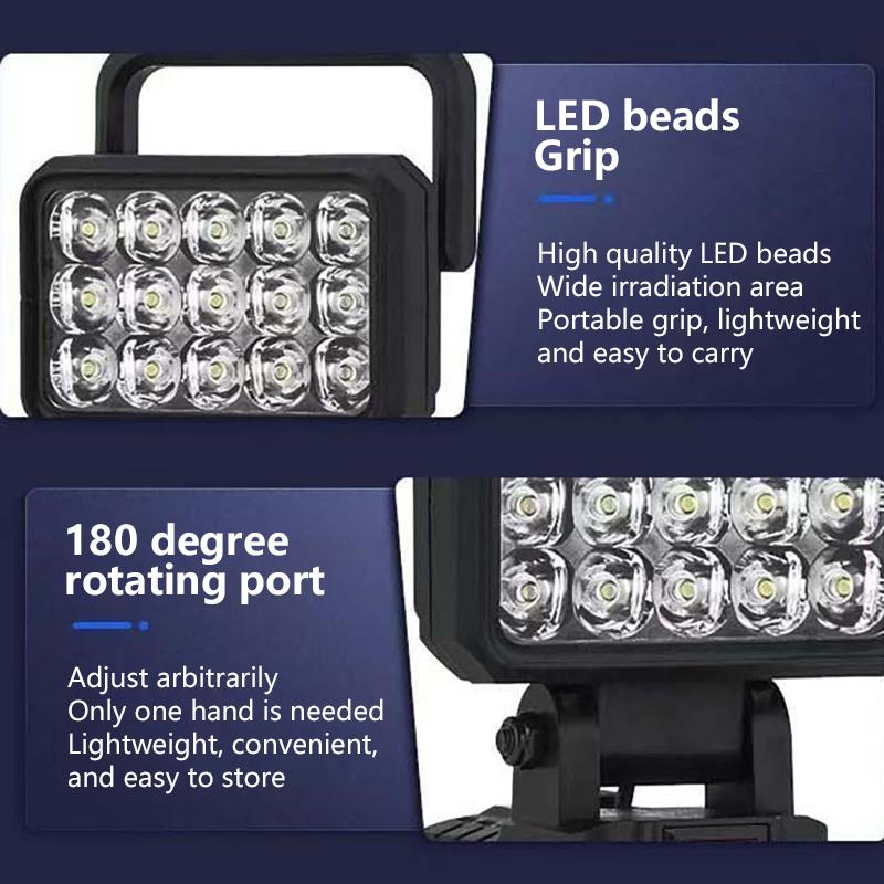 1 Piece Portable Lamp Hand Lantern 15 Beads Led Working Light Spotlight For Makita/Devon/Bosch 18V Li-Ion Battery