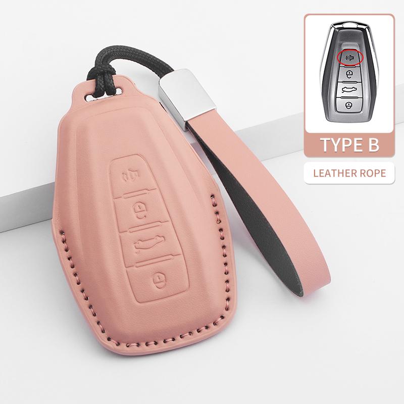 Interior Mouldings Leather Car Key Case Cover Protector Shell Fob Accessories  For Geely Coolray X6 X7 EX7 Geometry C Emgrand Gl