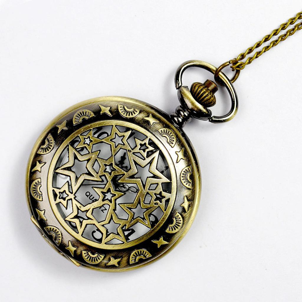 

Винтажные пентаграммные карманные часы с полым механизмом - Большие в придворном стиле 8064