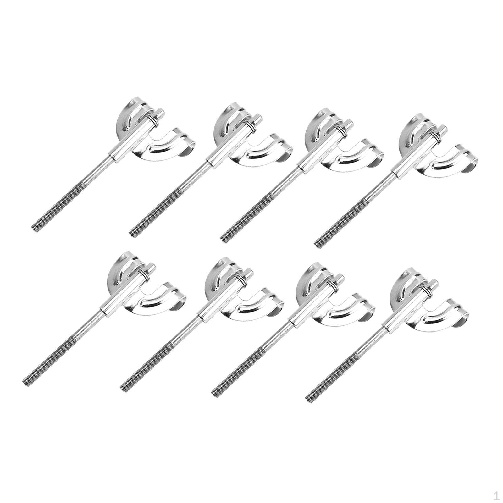 

8 Pieces Bass Drum Claw Hook Accessories,Vintage Butterfly Tension Rods, Lugs & Claws Set
