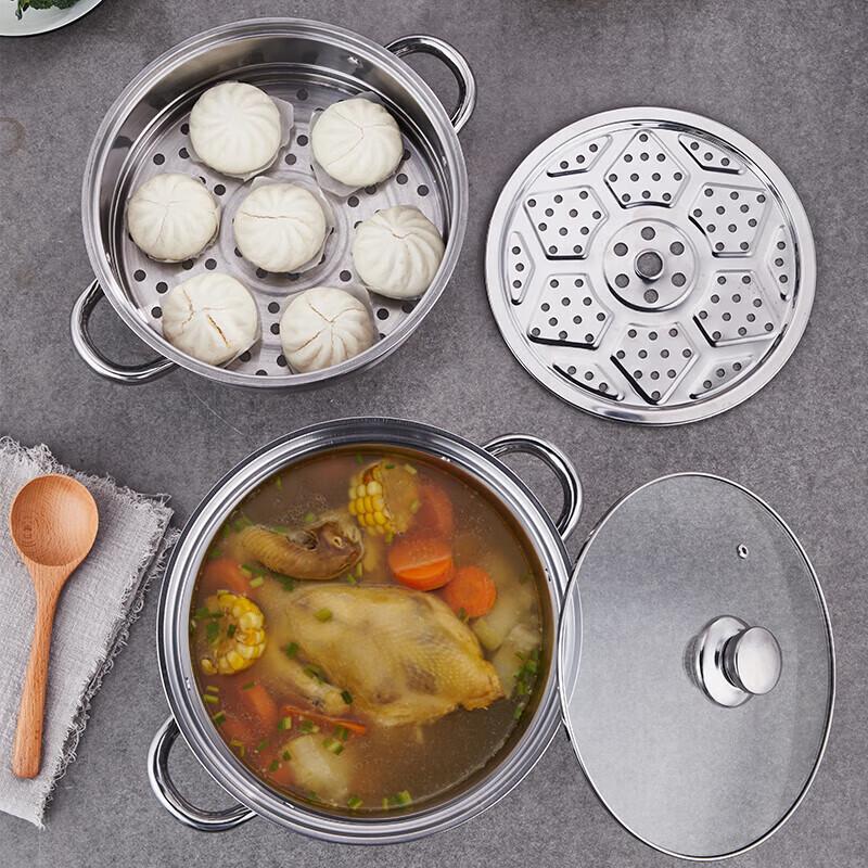 YP-8194 Boya 26cm 316 Stainless Steel Double-Layer Steamer