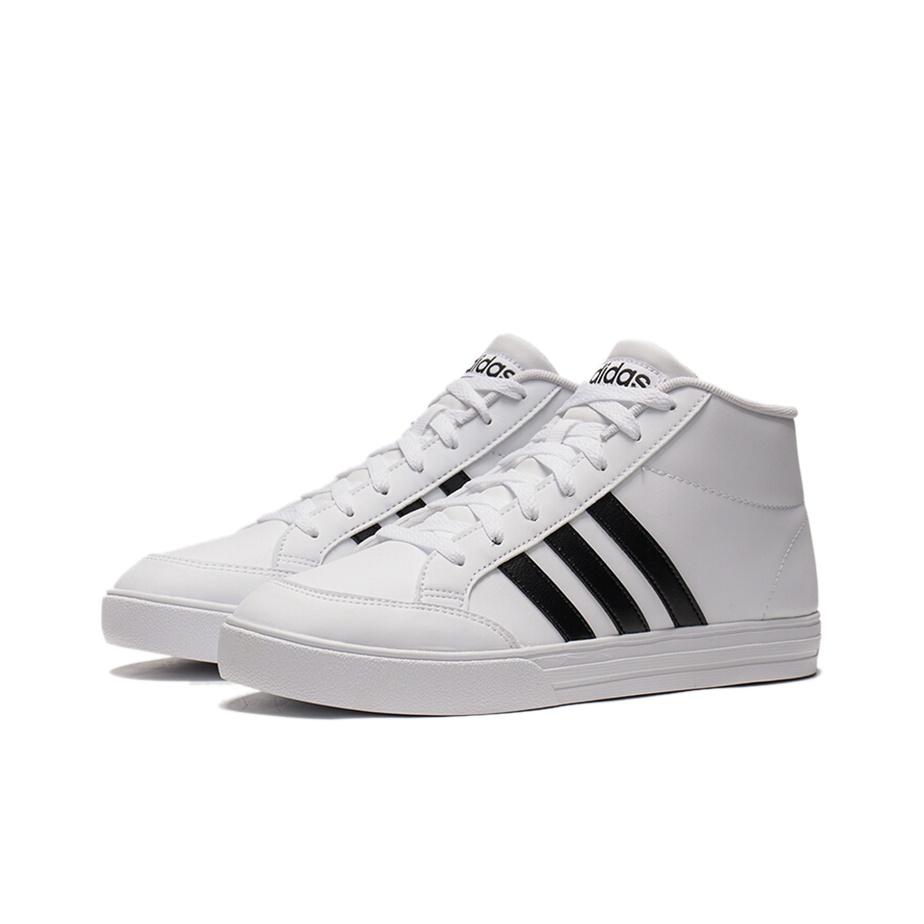 adidas Neo Vs Σετ Μεσαίο Ρετρό Ανθεκτικά Ψηλές Μάρκες Παπούτσια Skateboard Ανδρικά Παπούτσια Skateboard Λευκό Μαύρο FY3042