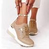2025 Large Size Casual Single Shoes Autumn New European and American Breathable Women's Sports Shoes Lace-up Sneakers