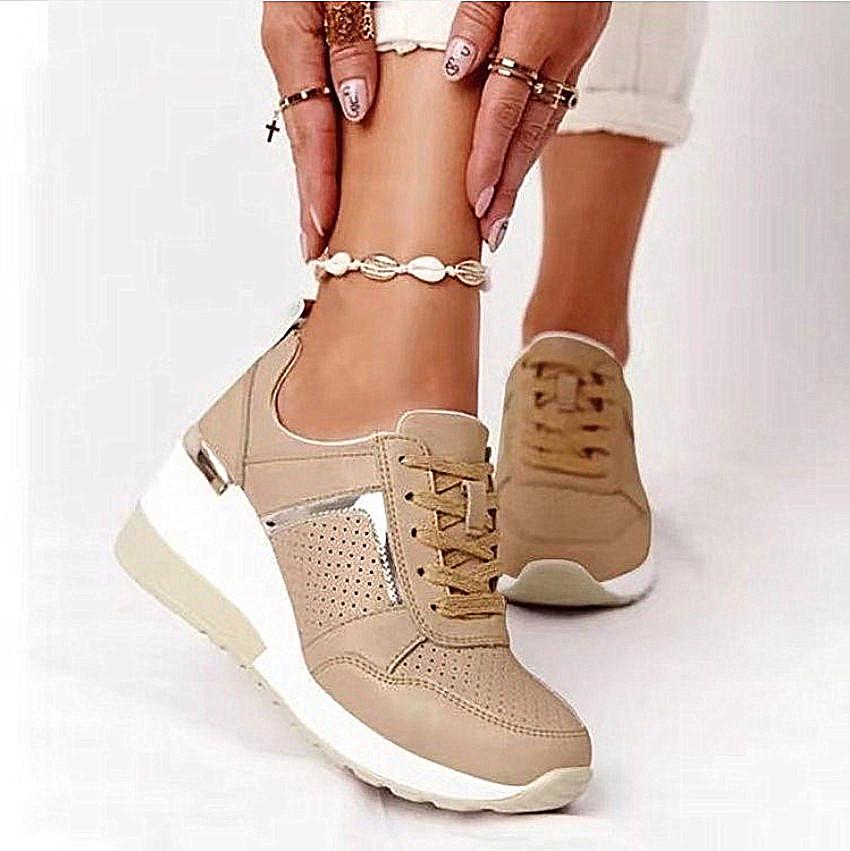 2025 Large Size Casual Single Shoes Autumn New European and American Breathable Women's Sports Shoes Lace-up Sneakers