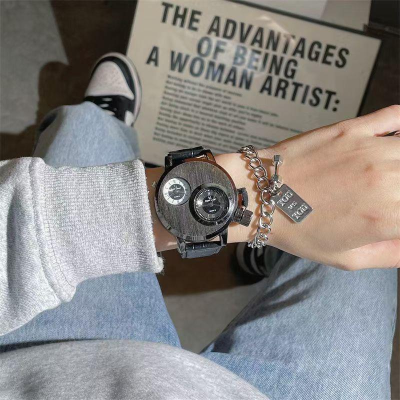 Men s Dual-Movement Quartz Watch - Creative, Personalized, Fashionable Punk Style