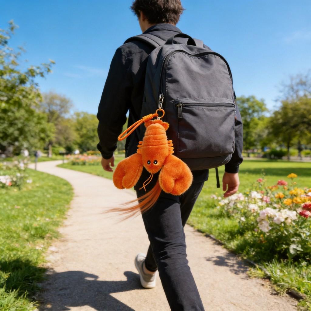 Creative Lobster Plush Keychain Cartoon Lobster Toy For Gift And Bag Decor