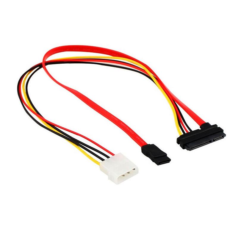 IDE SATA3.0 Cable Splitter to Integrated for Hard Disk Optical Drive Data Cable Power Cord SATA 7+15P to 7+4Pin Convert Wire