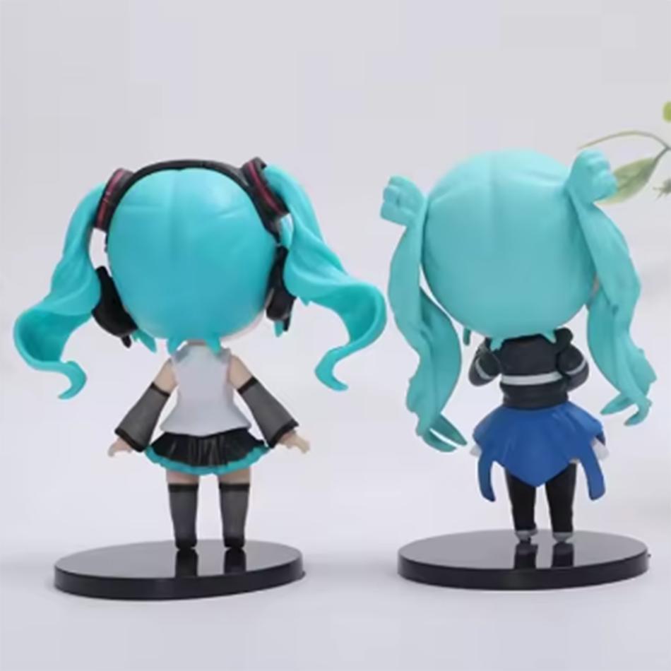 Anime New Hatsune Miku Figure Mini Character Ornaments Kawai Pink Green Hatsune Home desk Decoration Adult Toy kid Birthday Gift