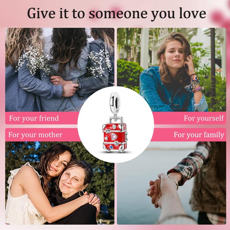 Copper Love Luggage Pendant Suitable For Original Bracelets, Creating Fashionable Jewelry Necklaces Women