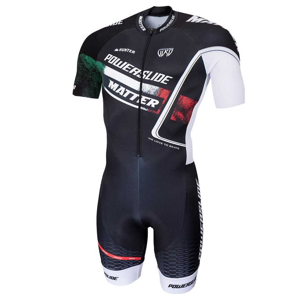 Powerslide Kombinezon Męski Krótki Rękaw Jazda na Rolkach Speed Skinsuit Ciclismo Łyżwiarstwo Szybkie Odzież do Jazdy na Rolkach