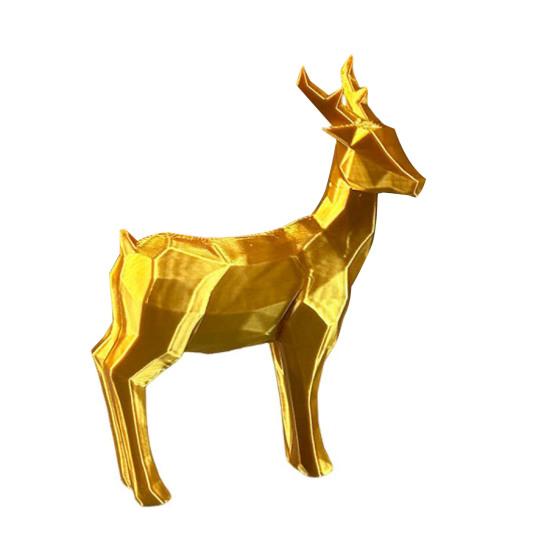 Christmas Reindeer Figurine 3D Printed Standing Deer Statues Small White/Gold Elk Sculpture for Fireplace Entryway Shelves Home Office