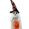 Halloween Trick or Treat Ghost Decoration Light Up White Ghost with Candy Bucket 3ft Front Porch Standing Ghost for Outdoor Yard Lawn Decor