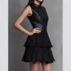 2026 Spring/Summer Women's Double-Layer Leather Dress