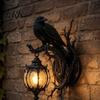 Durable Resin Wall Art for Garden Windowsill Vintage Crow On Branch Lamp, Gothic Dragon Sconce Mounted Light Fixtures Bedroom Living Room Bedroom,