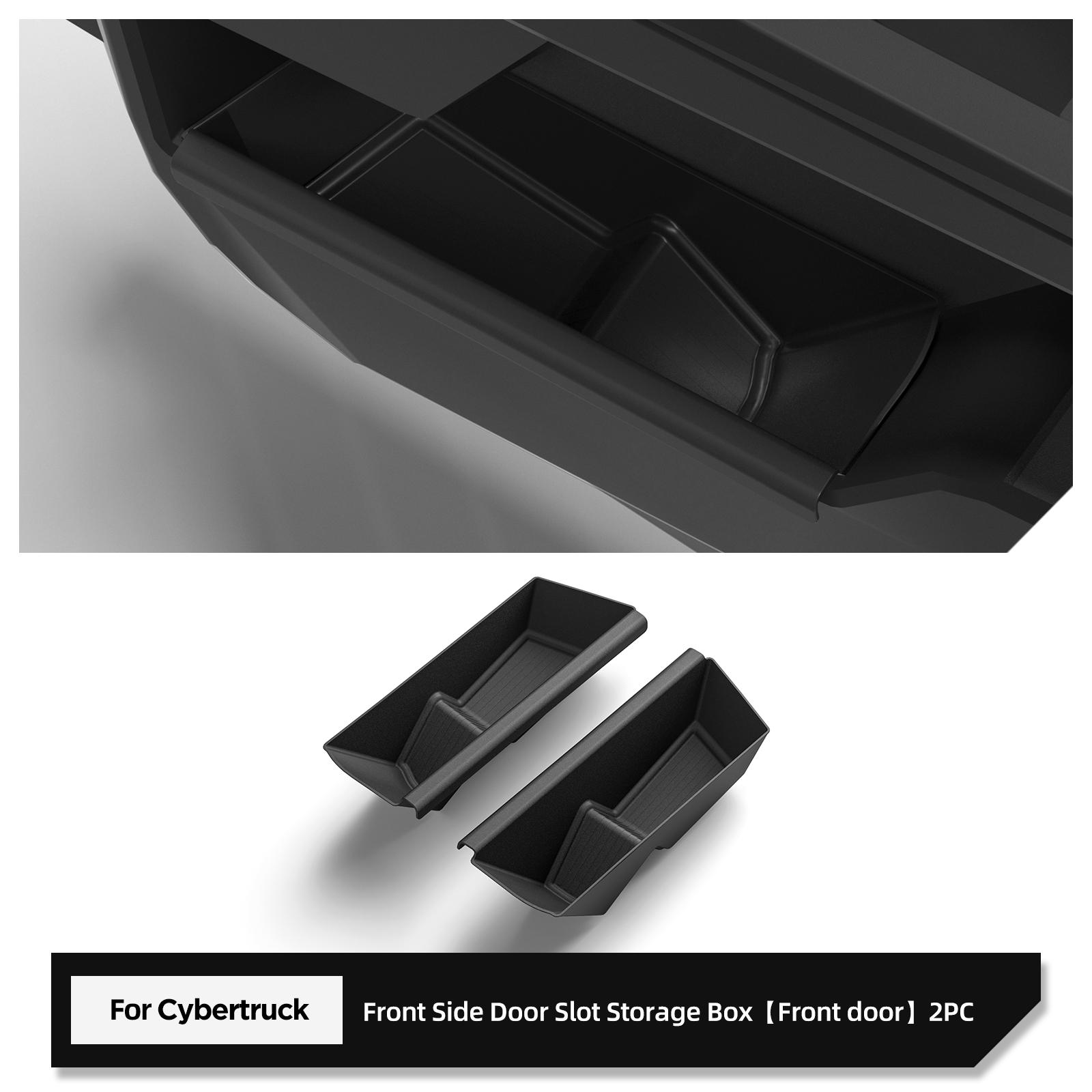 

для Tesla Cybertruck 2025 2025 автомобильный ящик для хранения на дверь 2 шт. TPE передний лоток для хранения органайзер для уборки черный