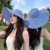 Summer Striped Sun Hat With Big Brim For Women Casual Sunshade And Breathability