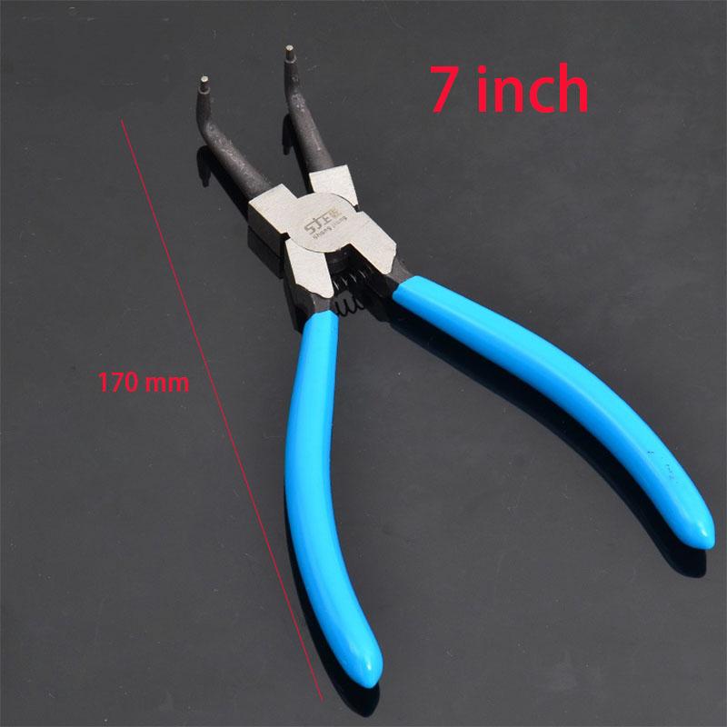 7 inch Snap Ring Pliers Set Heavy Duty Internal/External Circlip Pliers Kit Straight Bent Jaw for Ring Remover Retaining