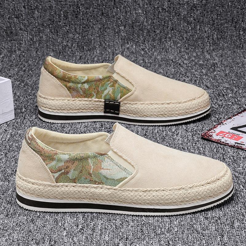 One-pedal men's shoes spring old Beijing cloth shoes men's lazy board shoes 2024 new fisherman canvas shoes student