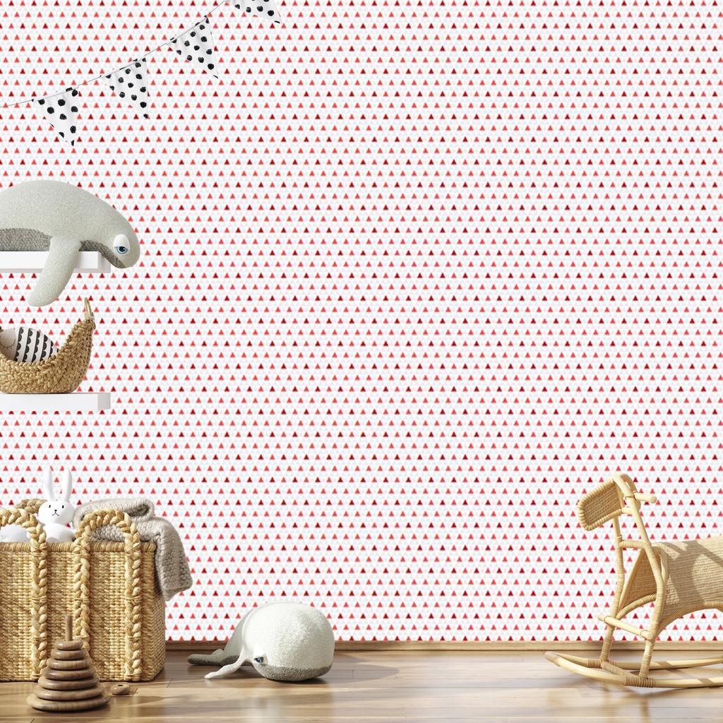 Triangles wallpaper white and coral for living room and bedroom 50x1000
