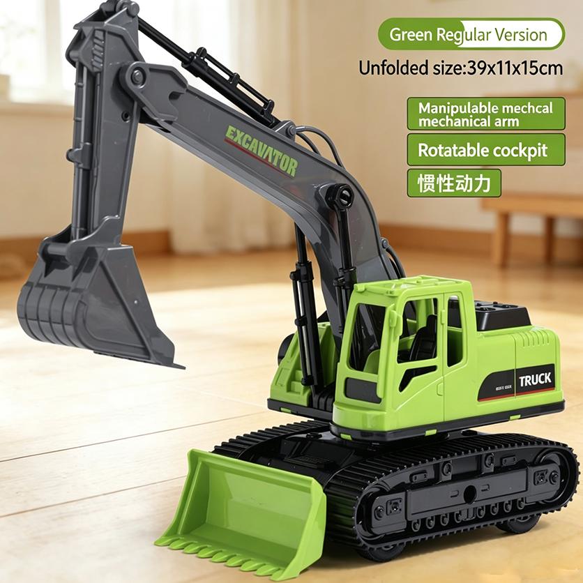 Large-scale sound and light excavator, children’s inertia toy car, engineering vehicle model, excavator simulation.