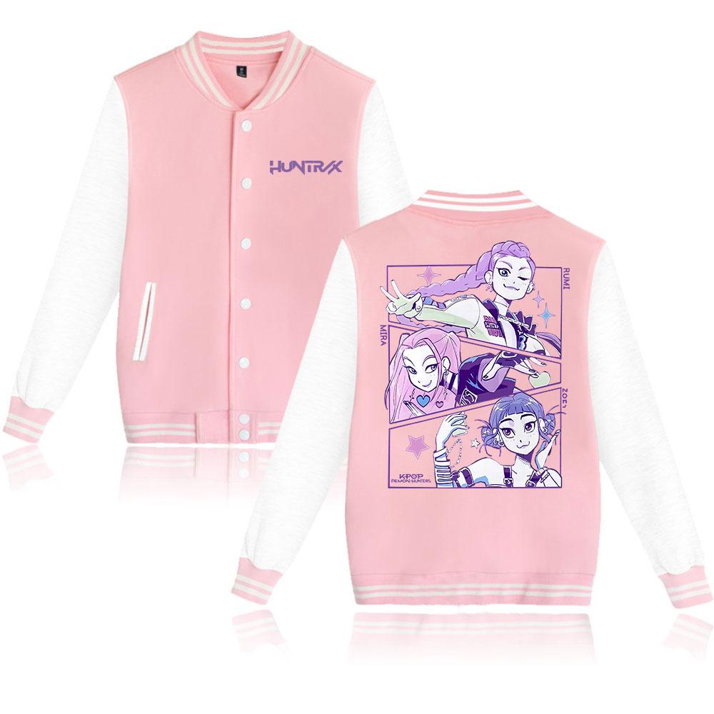 Fashion KPop Demon Hunters Graphic Jacket Women Men Oversized Baseball Coat Jacket Streetwear Spring Autumn Outwear