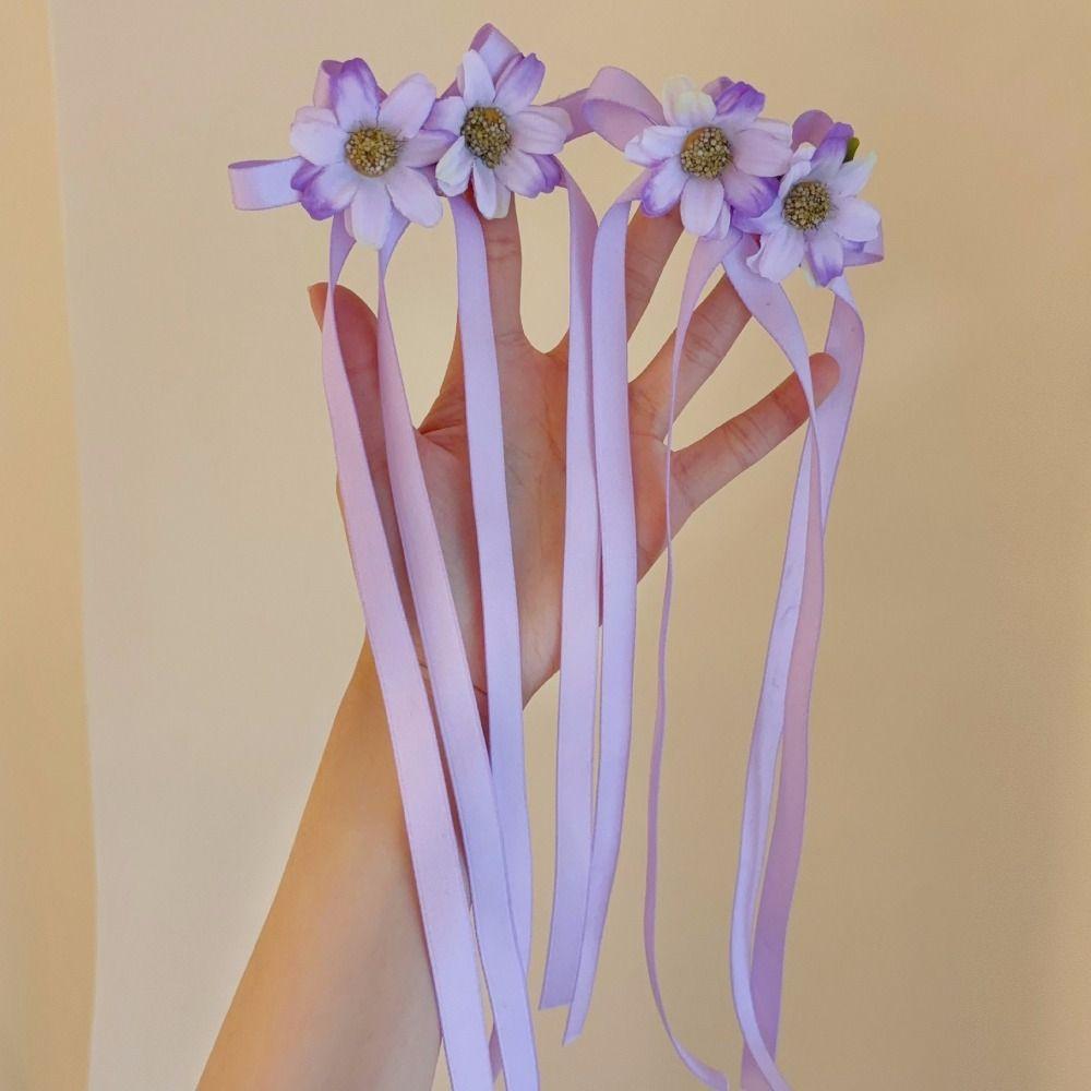 

Simulation Flower Flower Bow Tassel Hair Clip Ribbon Bowknot Girls Hair Clip Daily