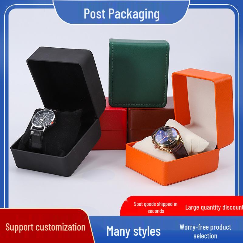 Frosted PU Flip-Top Watch and Jewelry Storage Box
