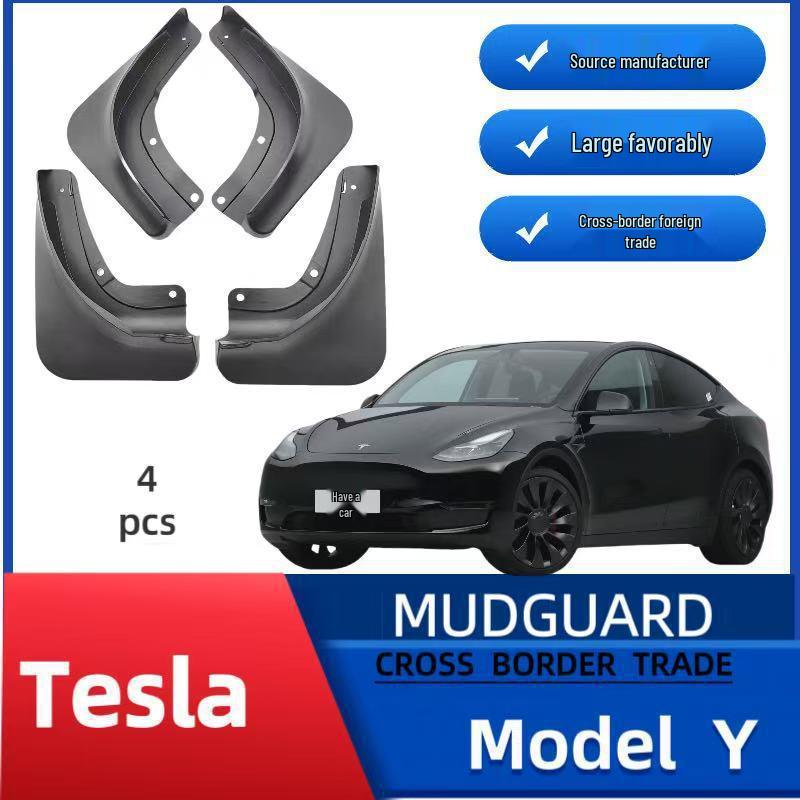 Tesla Model Y (2021-2024) Soft Rubber Rear Wheel Fender Mud Flaps