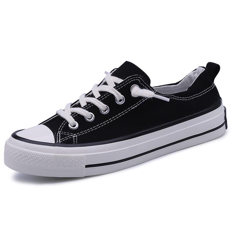 New student one-pedal lazy shoes board shoes retro canvas shoes 116
