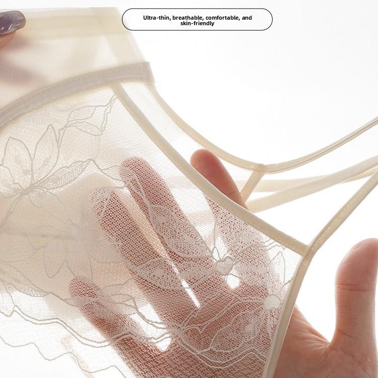 Women's Summer Thin Sexy Lace Breathable Big Bosom Show Small Anti Dropper Underwear