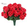 Long-lasting Decorative Flowers 1/6/12Pcs Artificial Geranium Flower with Green Leaves Realistic UV Resistant No Fading Fake Silk Indoor Outdoor