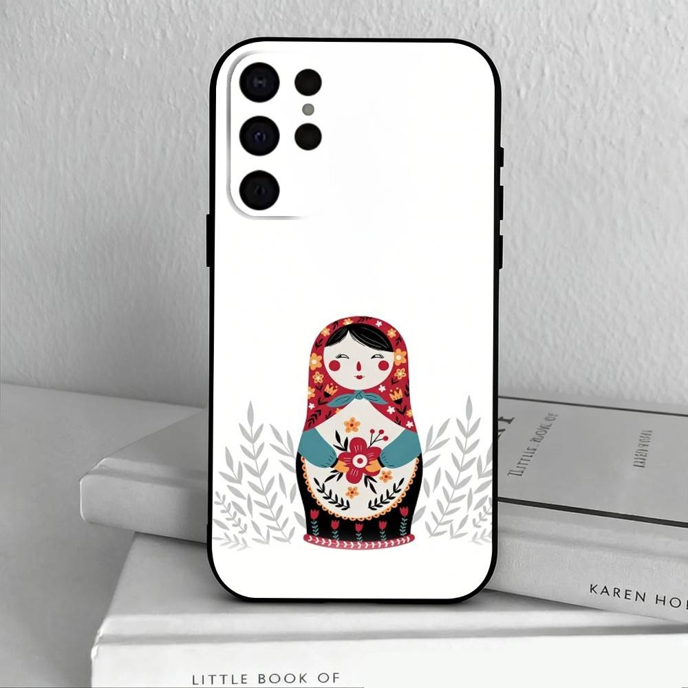 R-Russian Art M-Matryoshka   Phone Case For Samsung S25,S24,S21,S22,S23,S30,Ultra,S20,Plus,Others Soft Black Case