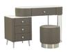 Bed Desk Sharon Gray With Stool Silver Legs Cm 120X40X75 (Stool Size Ø36X39)