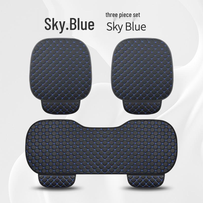 Nappa Leather Summer Car Seat Cushion Set - Durable, Non-Slip, Universal Fit for Five-Seat Vehicles