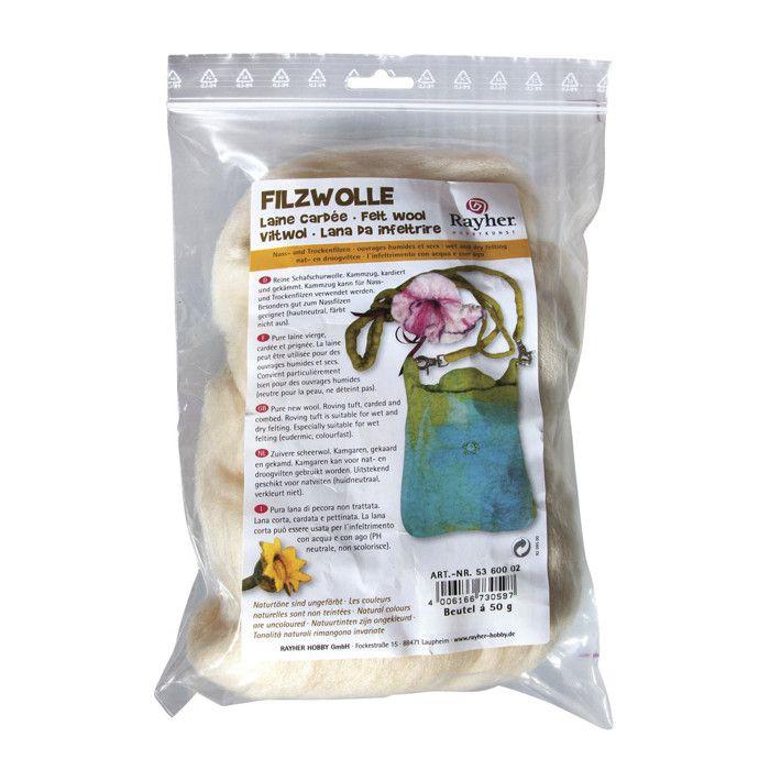 Laine vierge, brun foncé, non coloré, sachet 50g