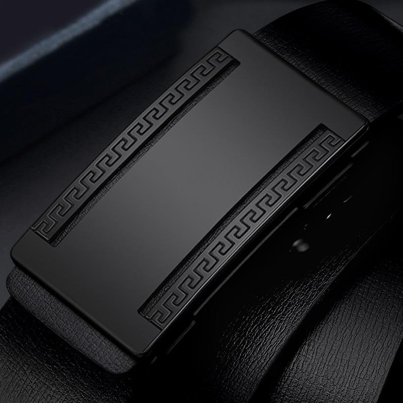 Men's Toothless Automatic Buckle Leather Belt for Men's Business Casual Versatile Simple Men's Middle Aged and Young Trousers