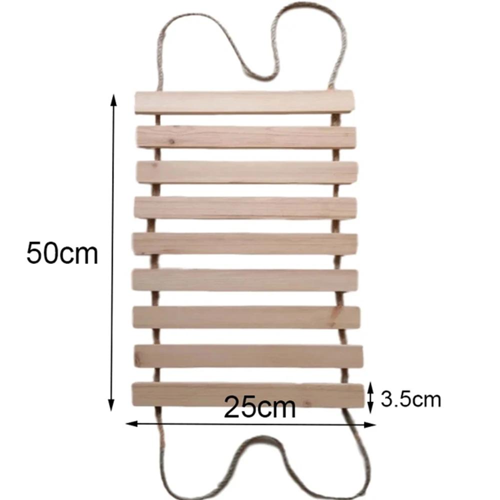 Wall Mounted Cat Activity Center Sisal Cat Climbing Ladder Wood Cat Bridge with Scratching Surface Wall Cat Furniture for Cats