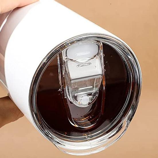 Cup Lid Food Grade BPA Free Plastic Sliding Transparent Replacement Straw Hole Splash Resistant 20oz Skinny Tumbler Cover Home Supplies